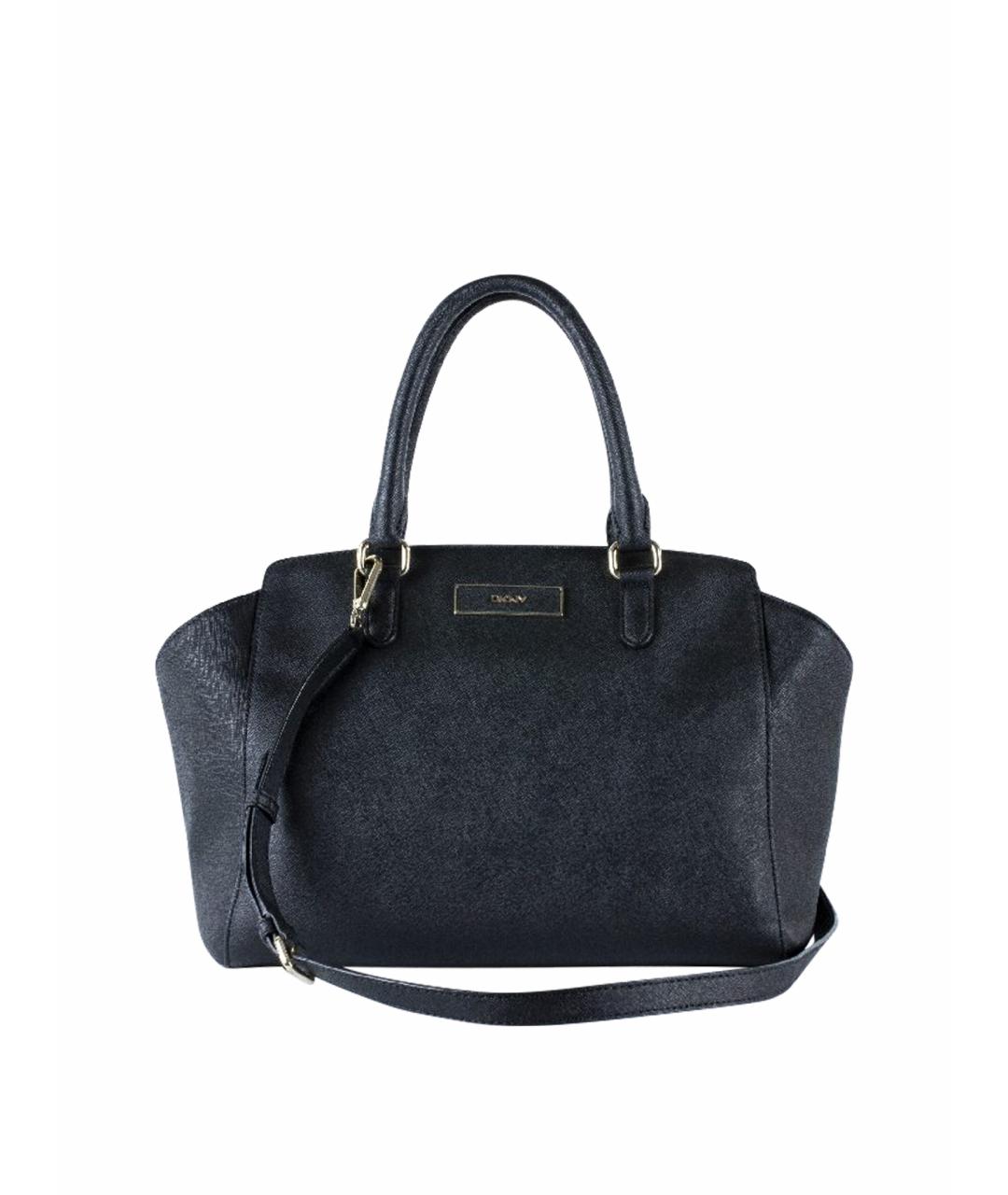 DKNY Черная кожаная сумка тоут, фото 1