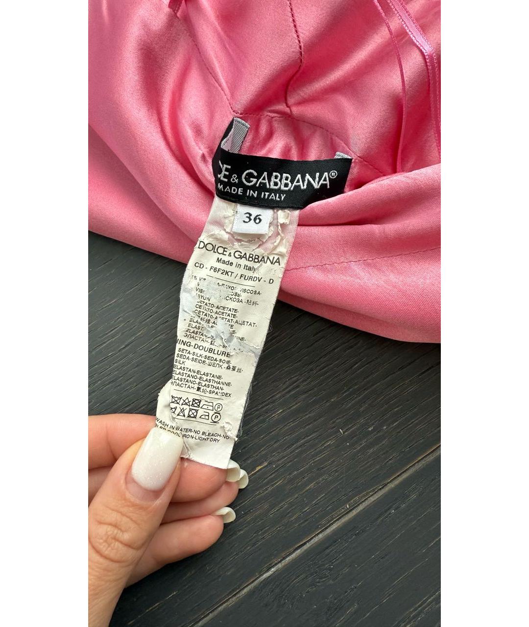 DOLCE&GABBANA Розовое вискозное платье, фото 3