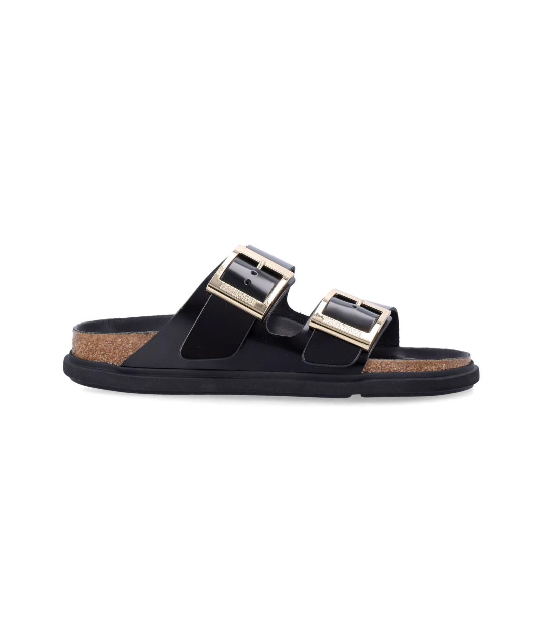 BIRKENSTOCK Черные кожаные сандалии, фото 1
