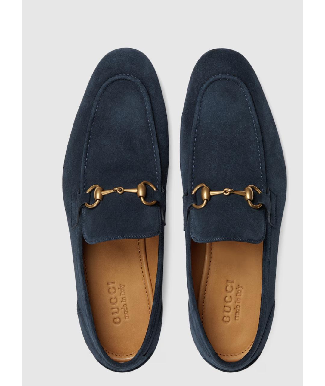 GUCCI Синие кожаные лоферы, фото 3