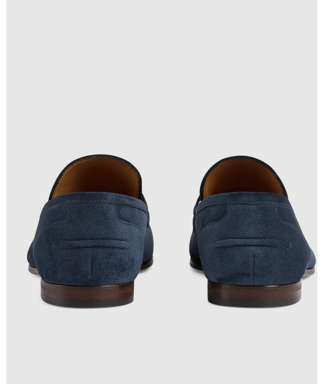 GUCCI Синие кожаные лоферы, фото 2