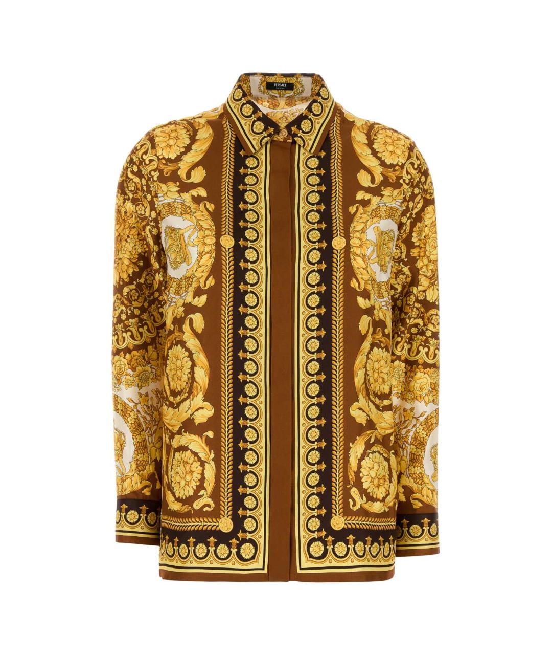VERSACE Золотая шелковая рубашка, фото 1