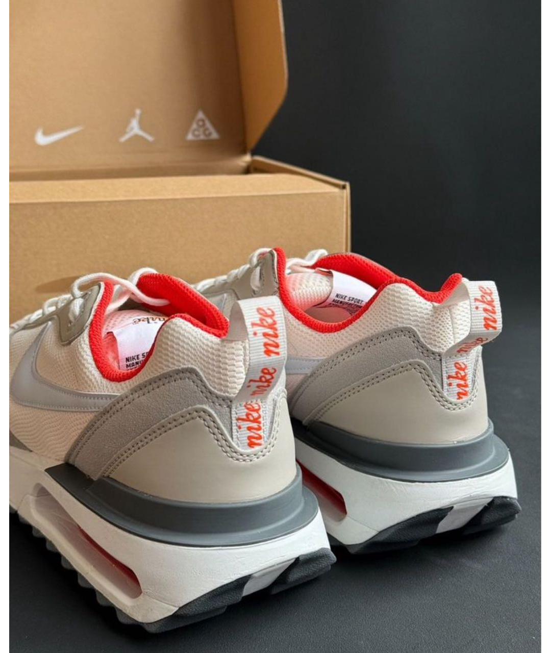 NIKE Бежевые текстильные низкие кроссовки / кеды, фото 6