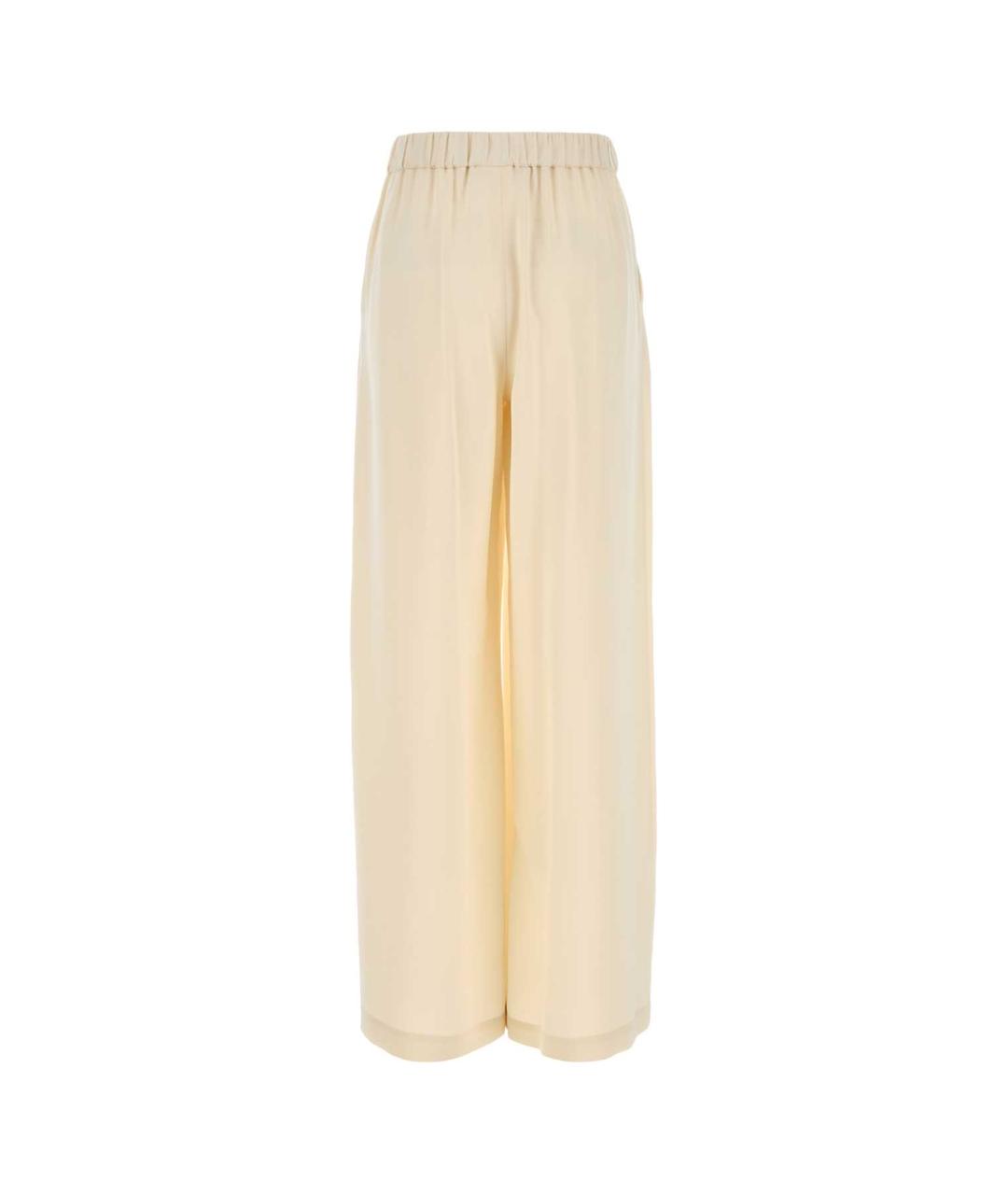 MAX MARA Бежевые шелковые прямые брюки, фото 2