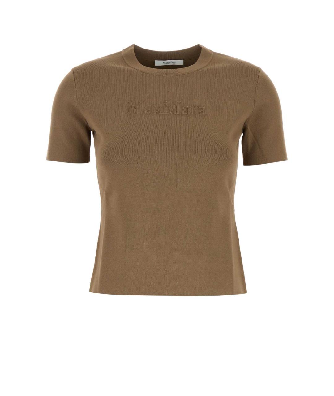 MAX MARA Бежевая вискозная футболка, фото 1