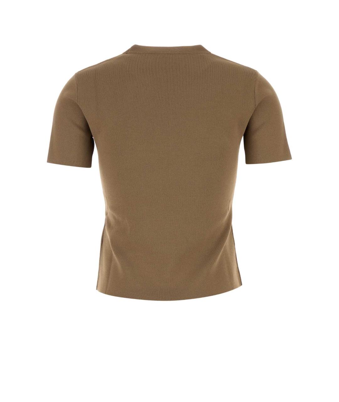 MAX MARA Бежевая вискозная футболка, фото 2
