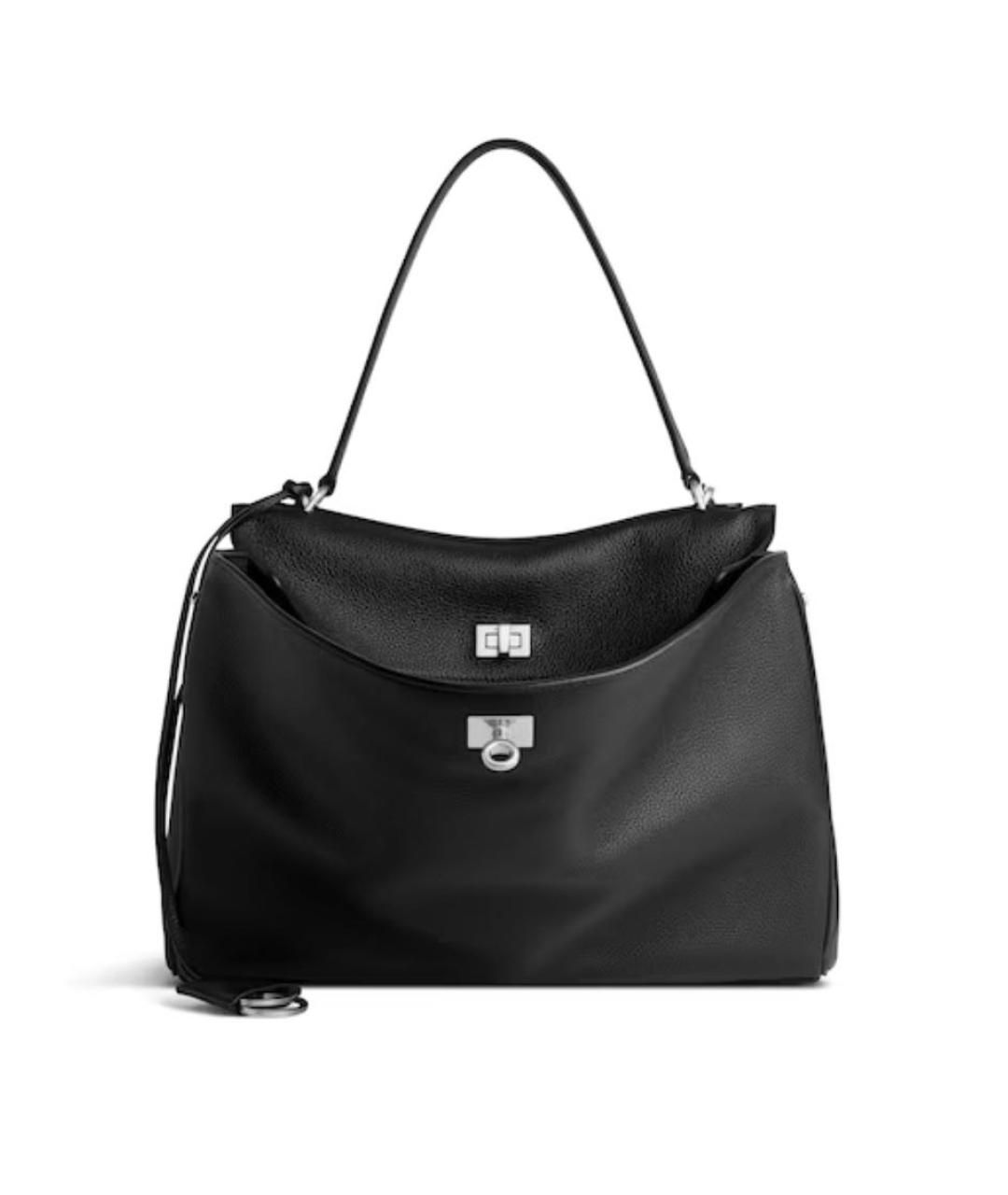 BALENCIAGA Черная кожаная сумка тоут, фото 7