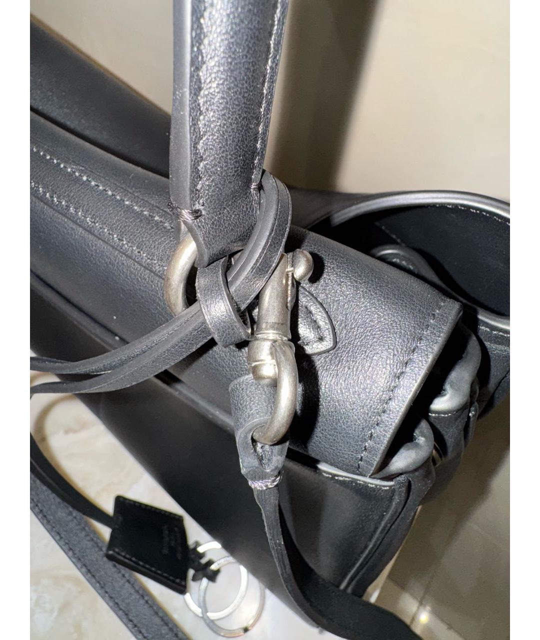 BALENCIAGA Черная кожаная сумка тоут, фото 5