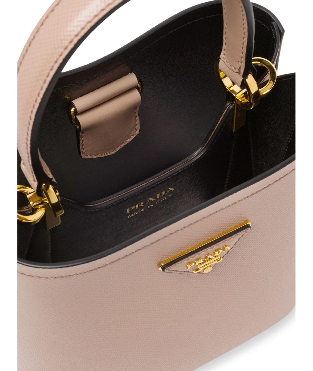 PRADA Бежевая кожаная сумка через плечо, фото 4