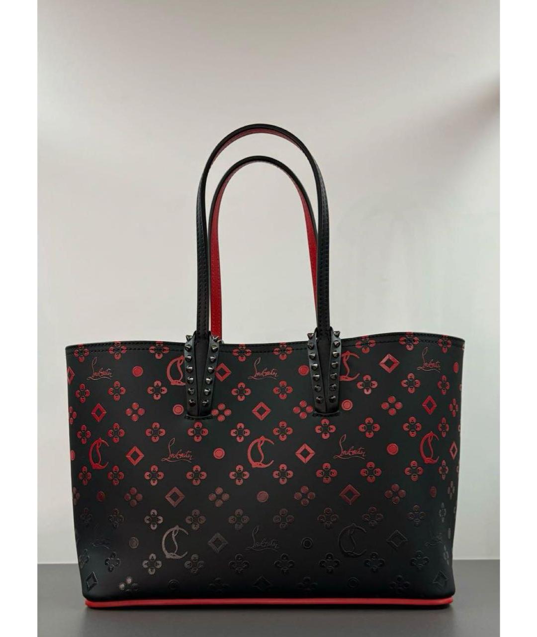 CHRISTIAN LOUBOUTIN Черная кожаная сумка с короткими ручками, фото 8