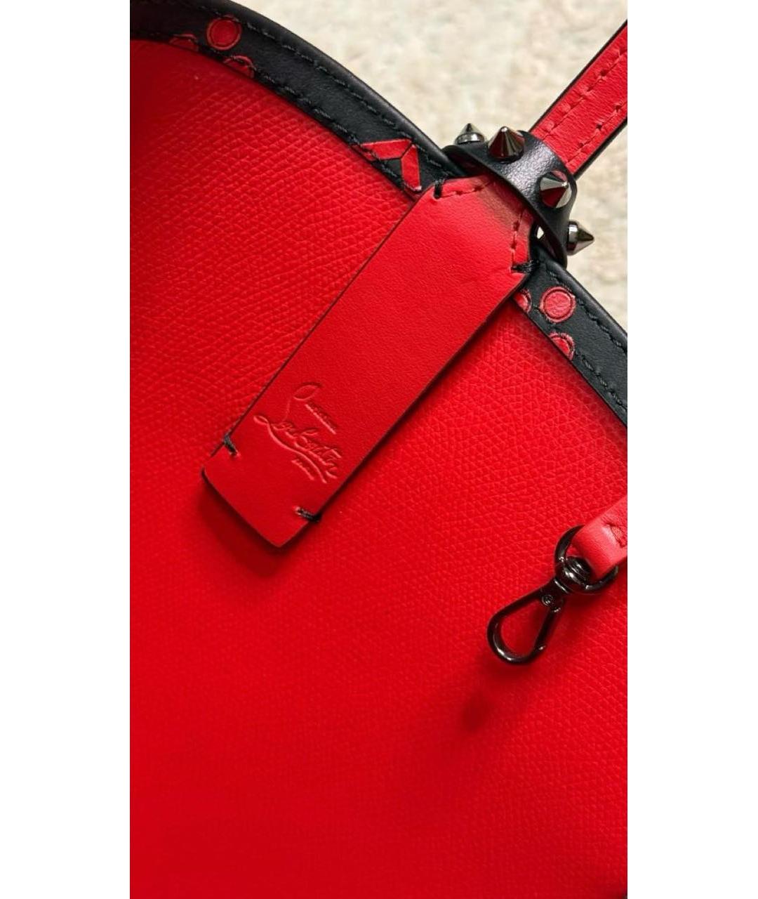 CHRISTIAN LOUBOUTIN Черная кожаная сумка с короткими ручками, фото 5
