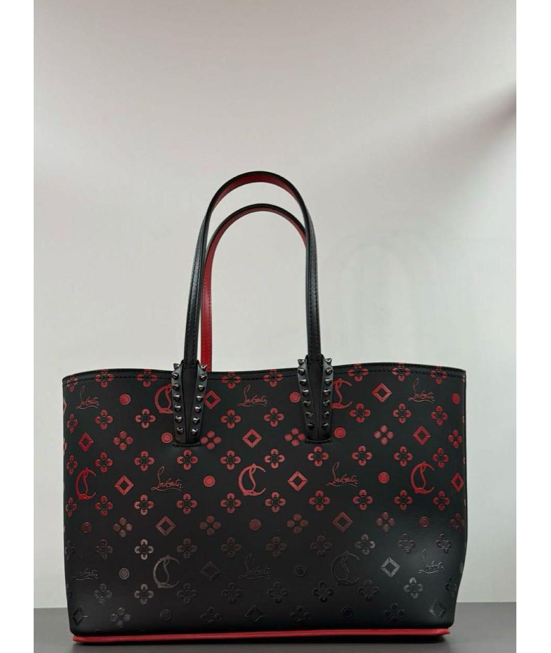 CHRISTIAN LOUBOUTIN Черная кожаная сумка с короткими ручками, фото 3