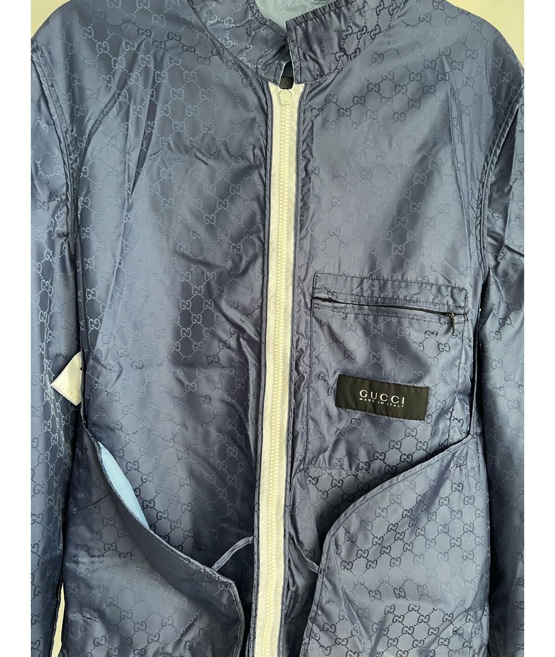 GUCCI Голубая полиамидовая куртка, фото 6