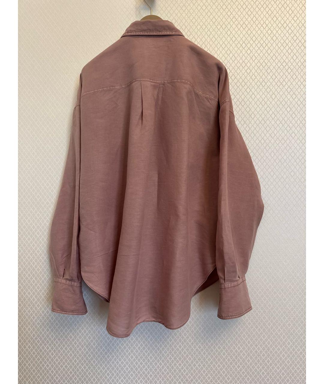 BRUNELLO CUCINELLI Коралловая льняная рубашка, фото 2
