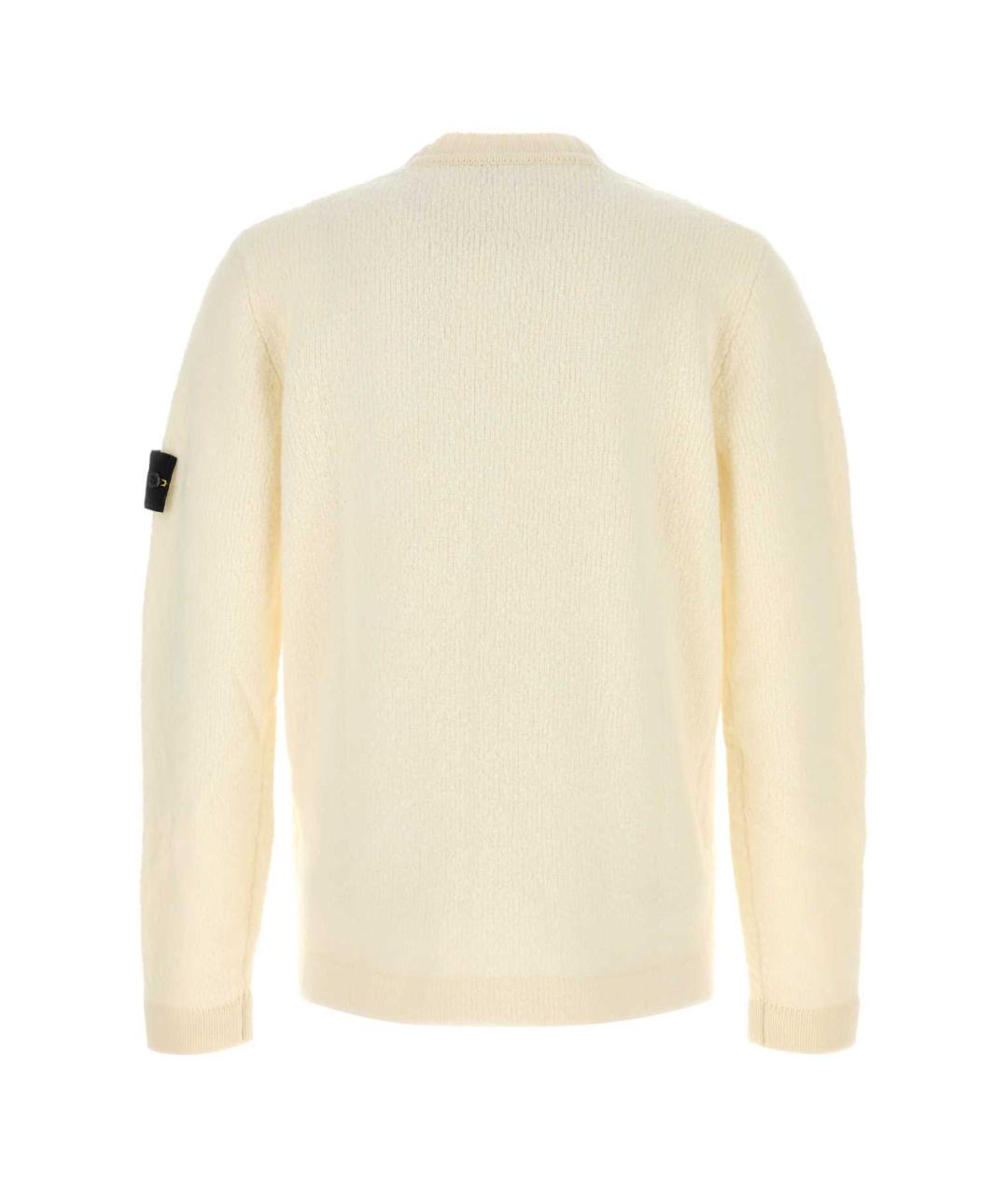 STONE ISLAND Бежевый шерстяной джемпер / свитер, фото 2