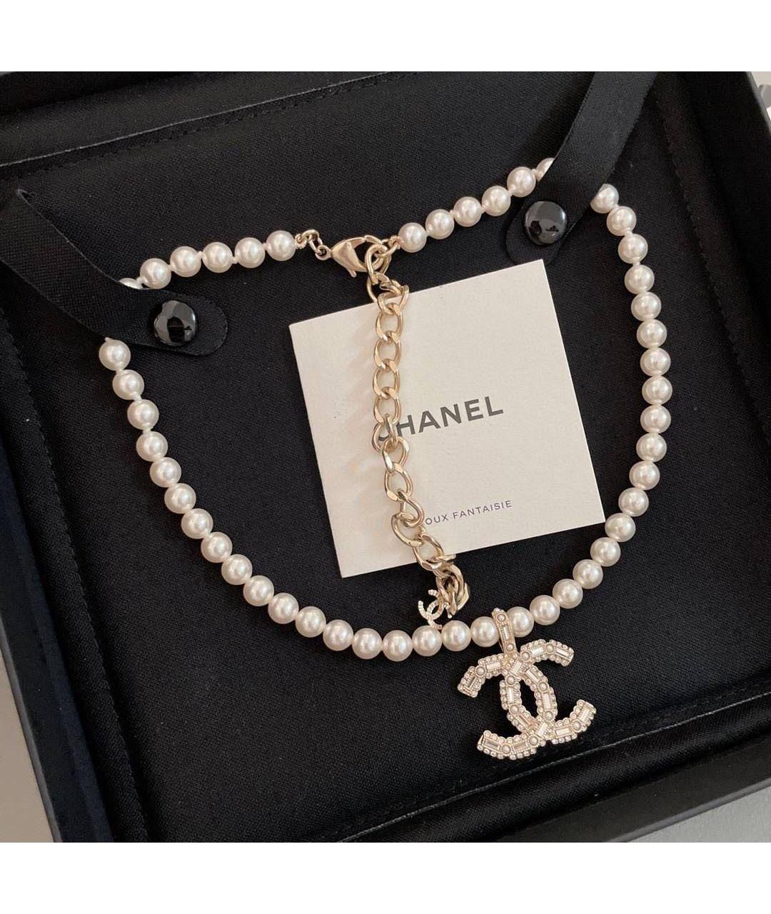 CHANEL Белый чокер, фото 3
