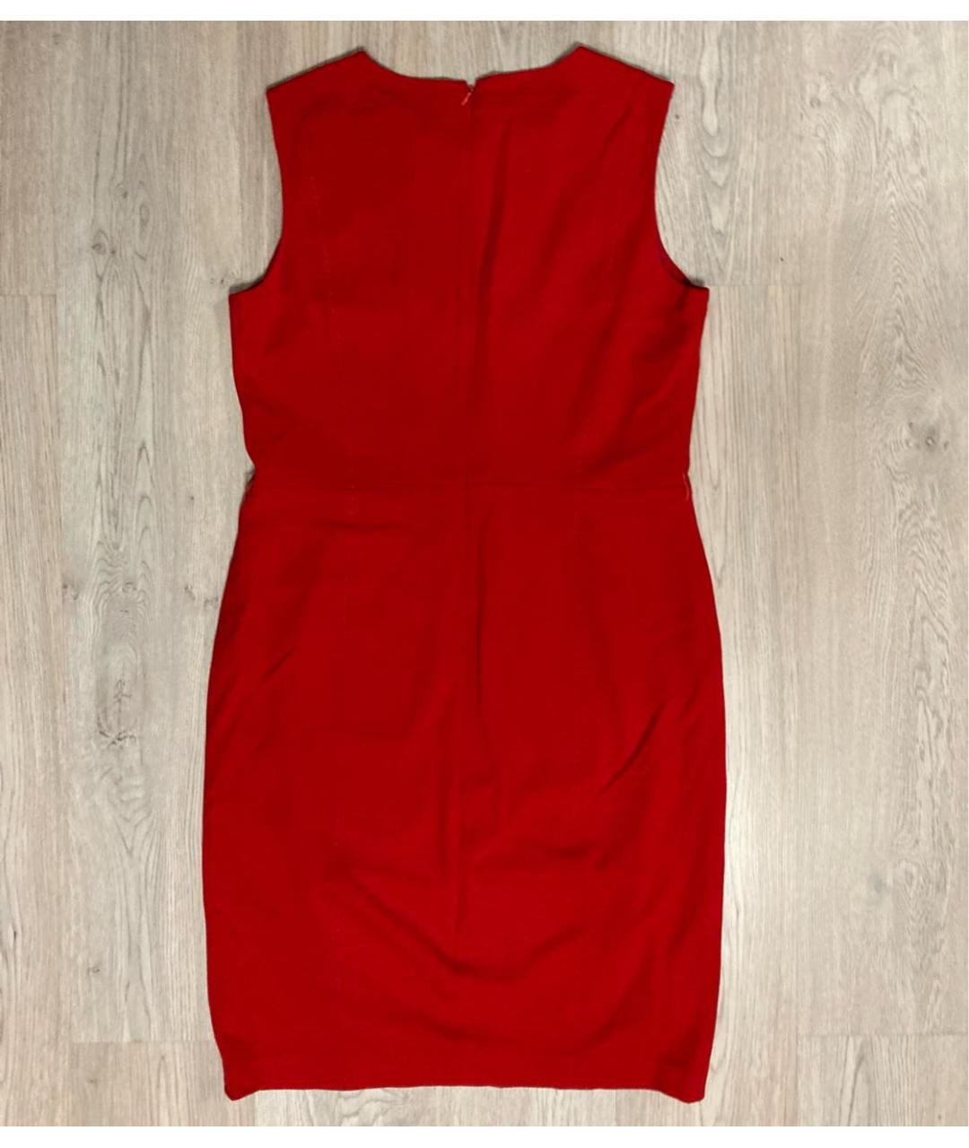 MAX MARA Красное шерстяное коктейльное платье, фото 2