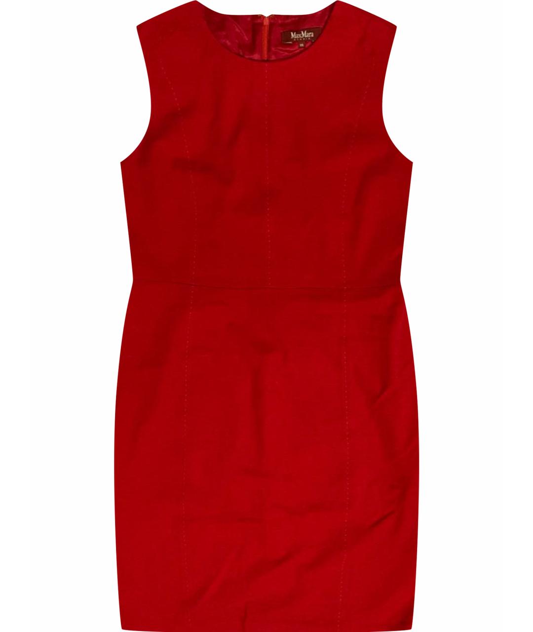 MAX MARA Красное шерстяное коктейльное платье, фото 1