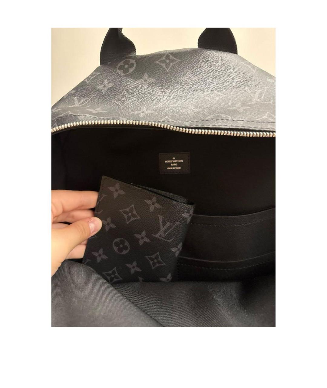 LOUIS VUITTON Черный кожаный рюкзак, фото 4