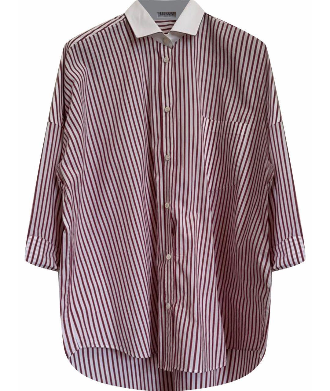 BRUNELLO CUCINELLI Бордовая хлопковая рубашка, фото 1