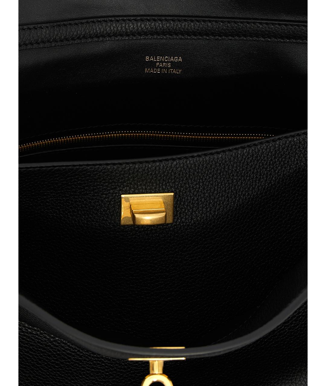 BALENCIAGA Черная кожаная сумка тоут, фото 4