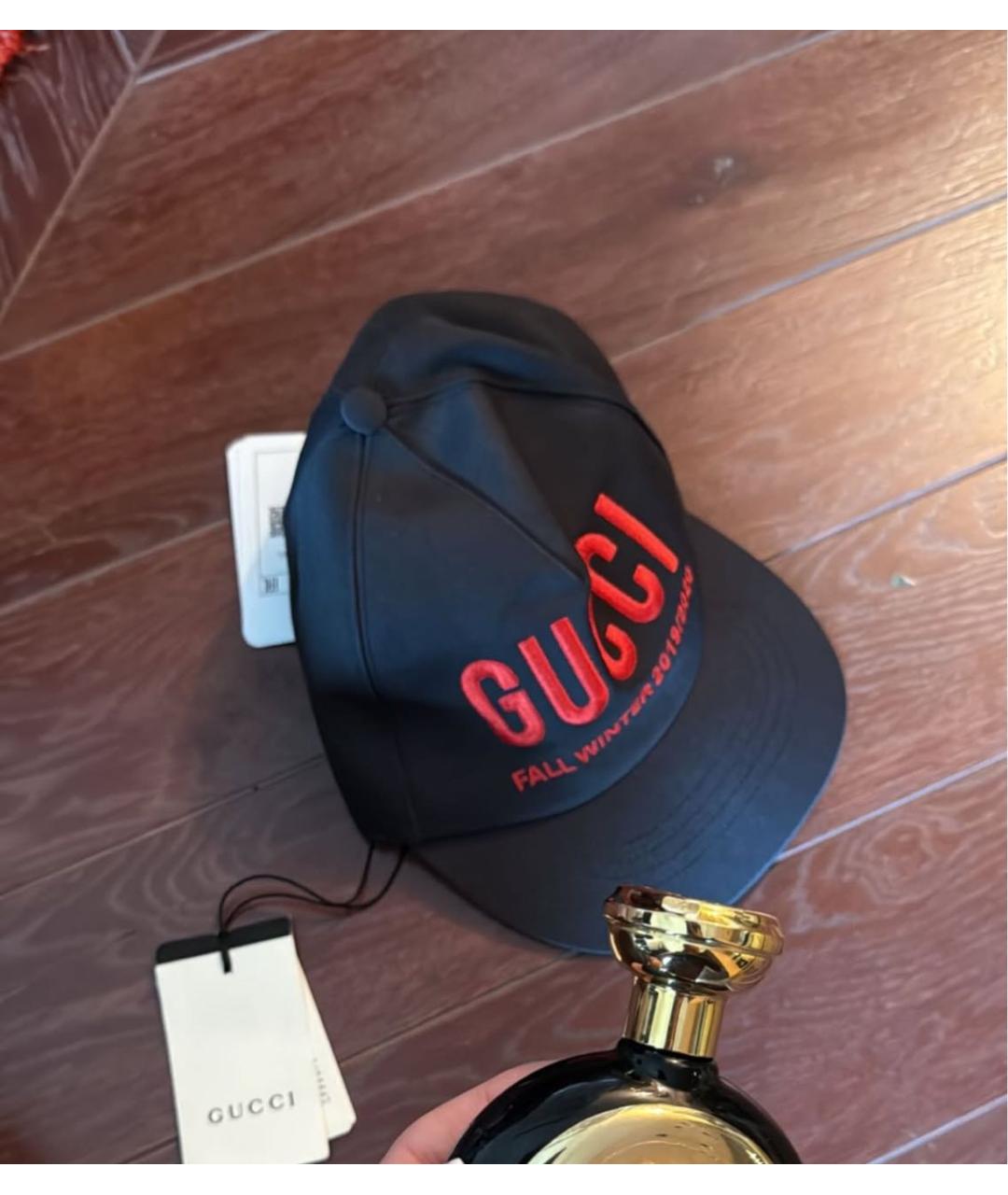 GUCCI Черная хлопковая кепка, фото 2