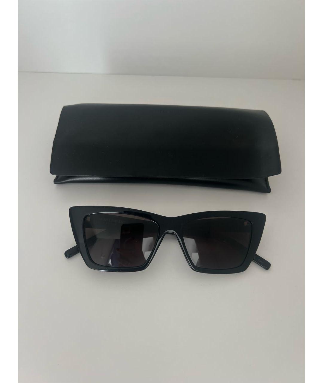 SAINT LAURENT Черные пластиковые солнцезащитные очки, фото 4