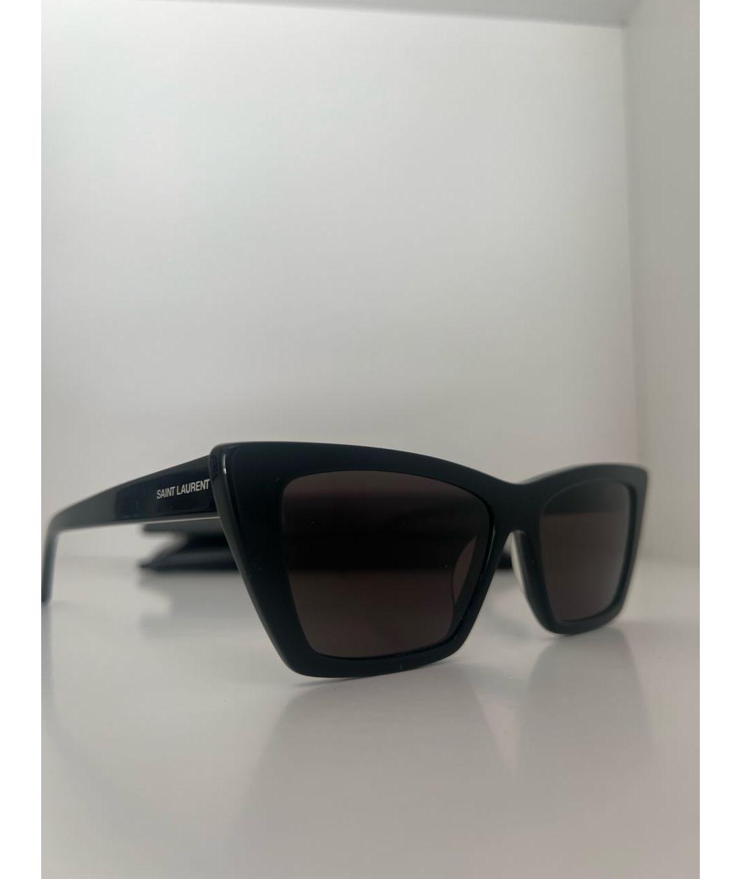 SAINT LAURENT Черные пластиковые солнцезащитные очки, фото 3