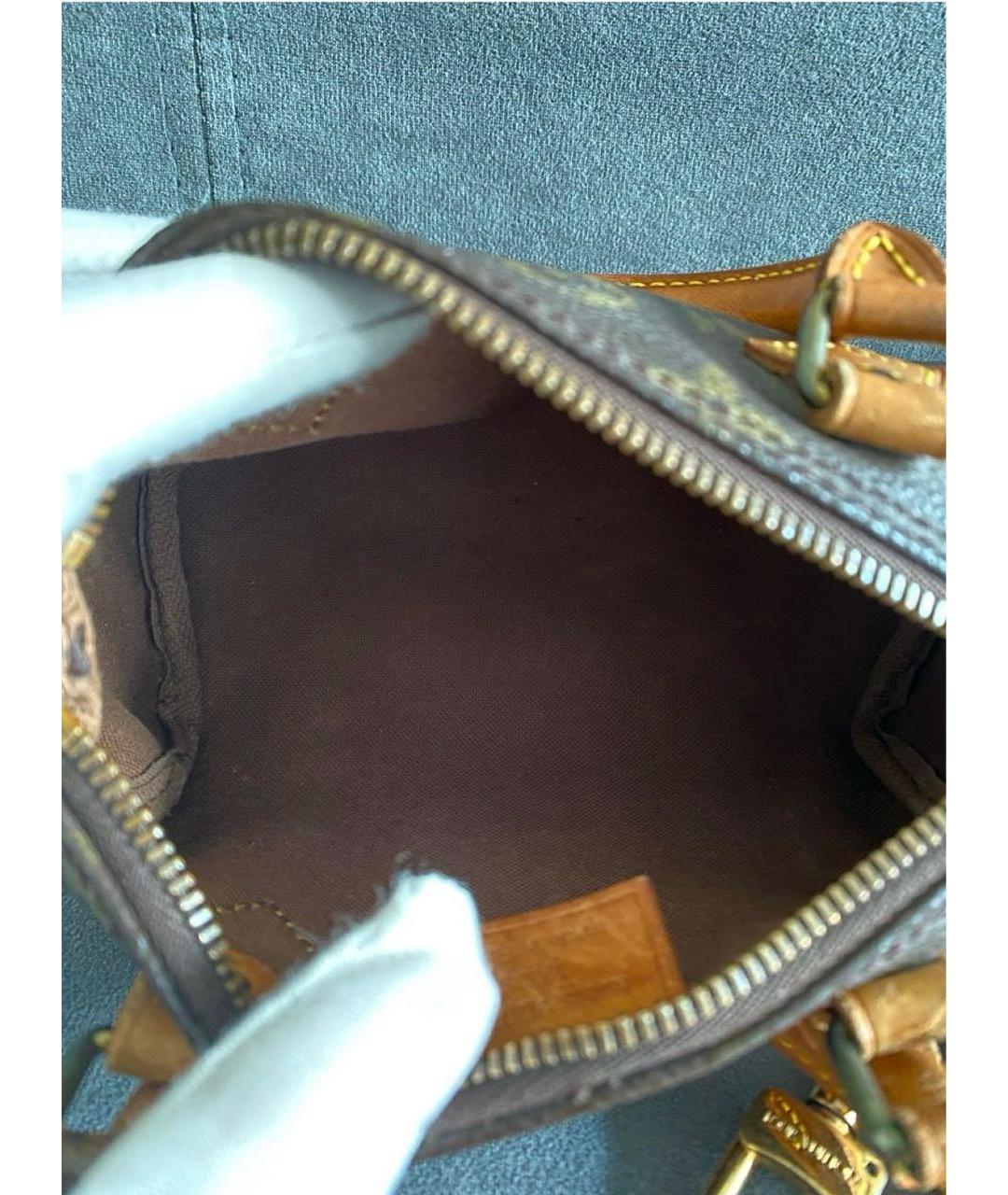 LOUIS VUITTON Коричневая кожаная сумка через плечо, фото 4
