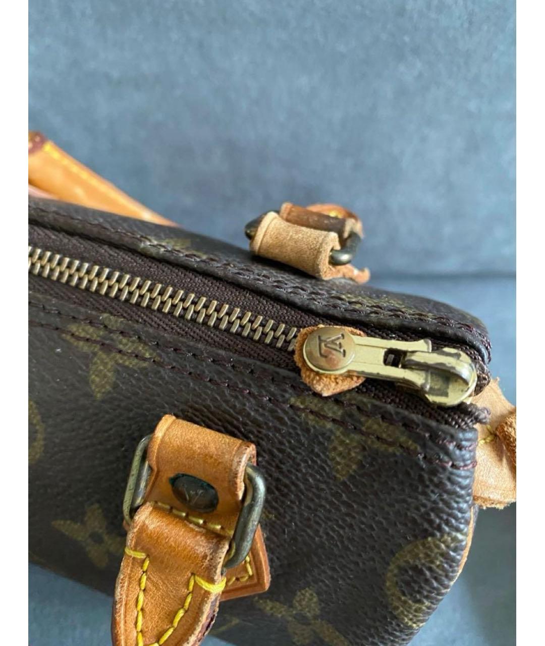 LOUIS VUITTON Коричневая кожаная сумка через плечо, фото 6