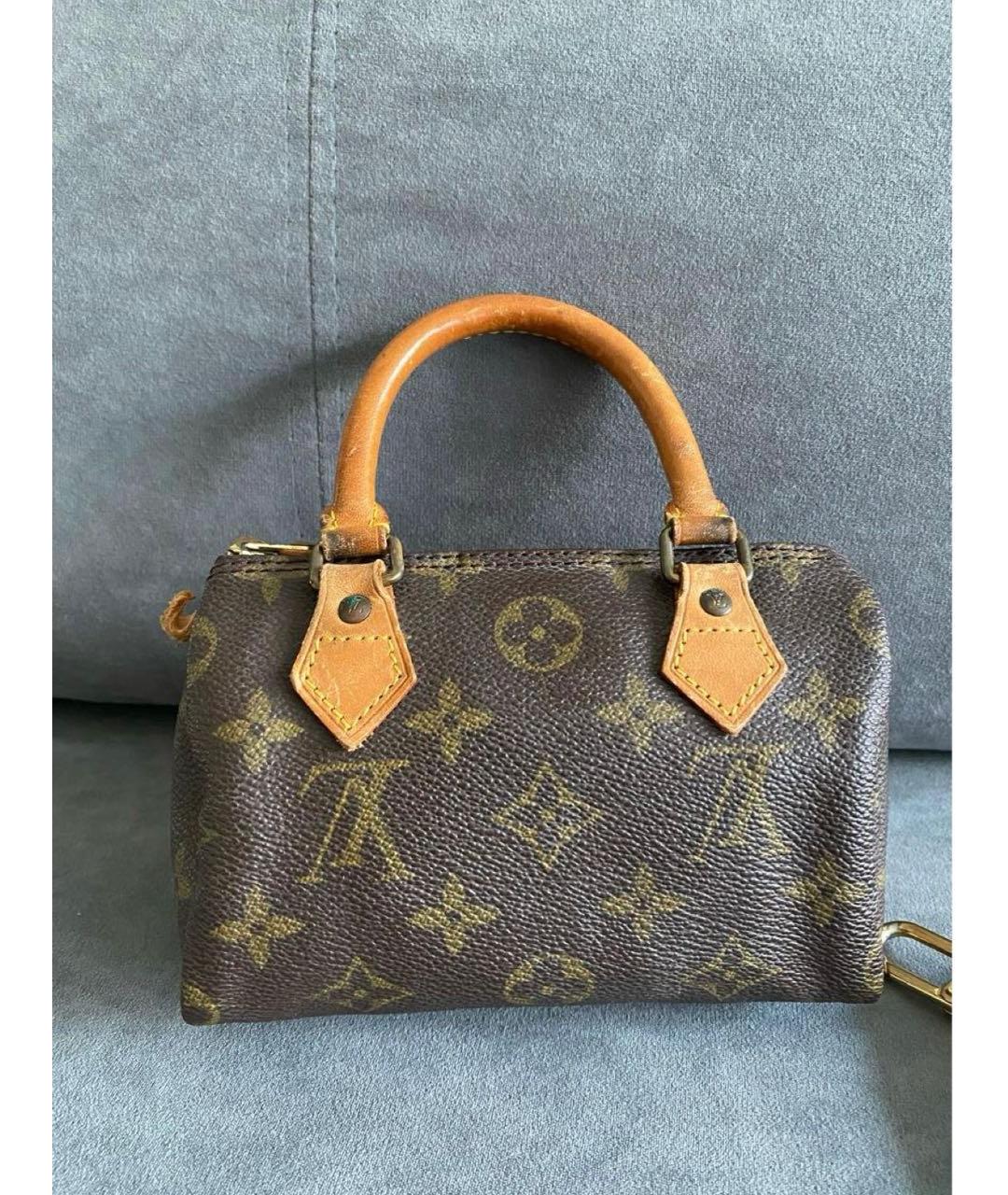 LOUIS VUITTON Коричневая кожаная сумка через плечо, фото 3