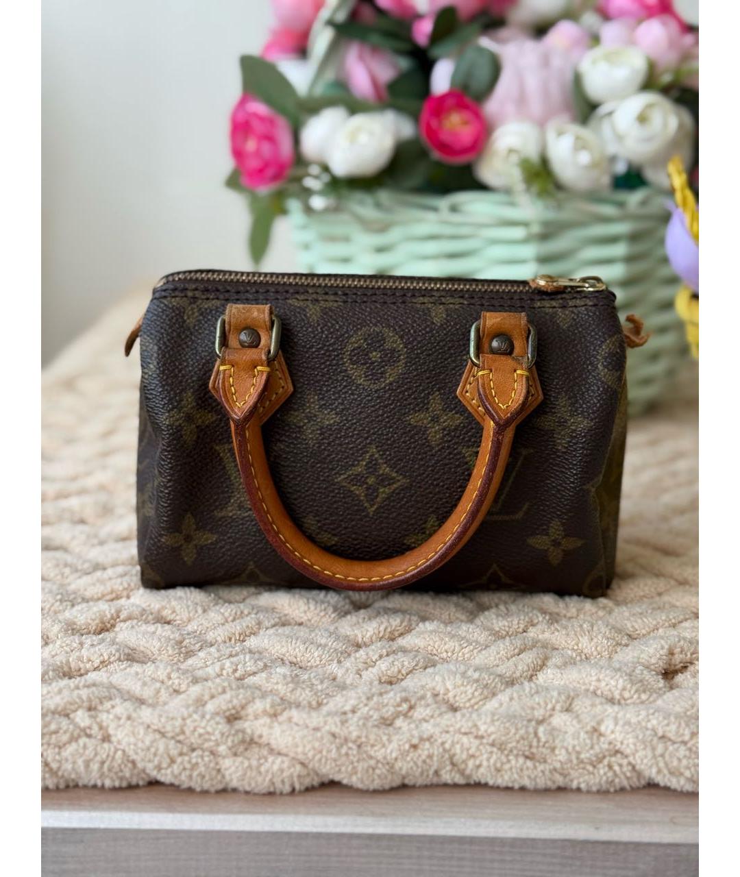 LOUIS VUITTON Коричневая кожаная сумка через плечо, фото 3