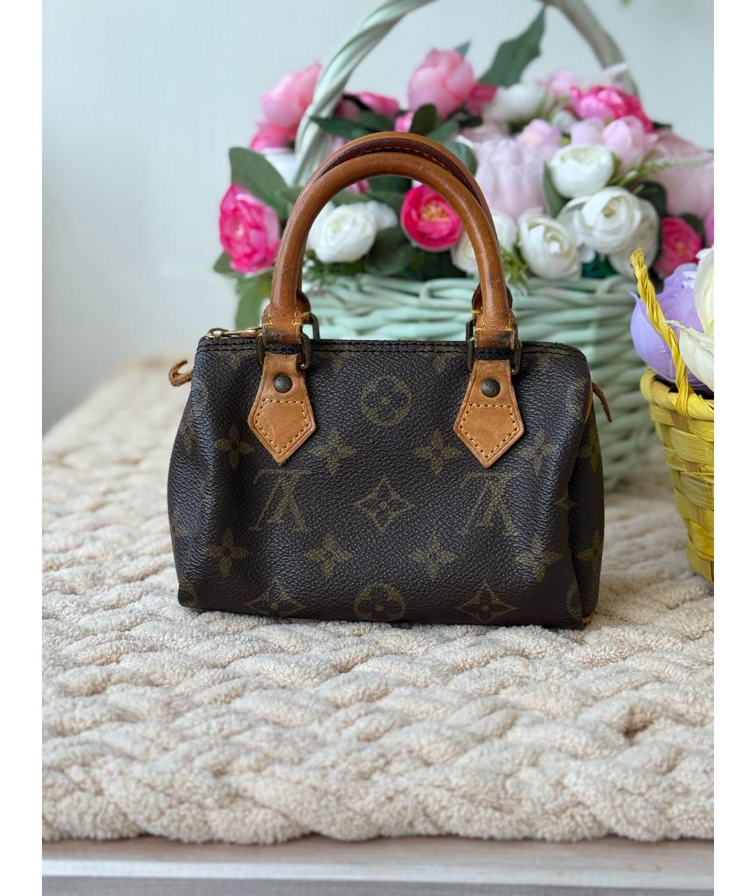 LOUIS VUITTON Коричневая кожаная сумка через плечо, фото 9