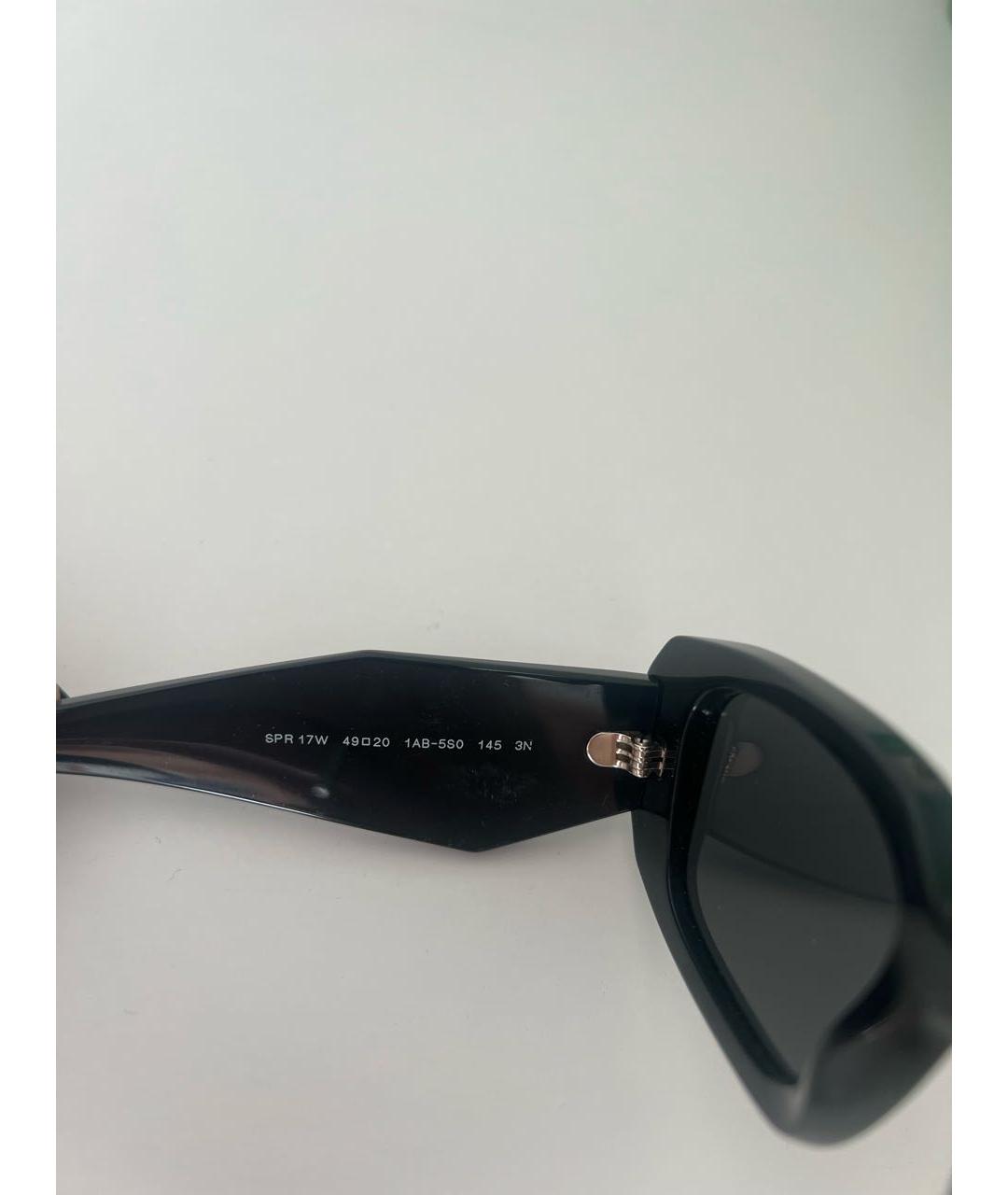 PRADA Черные пластиковые солнцезащитные очки, фото 3