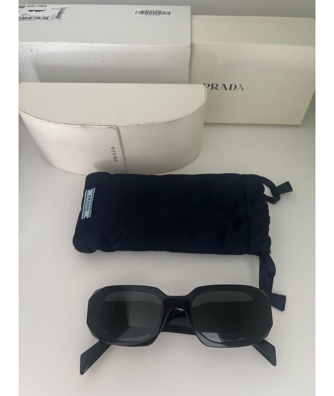 PRADA Черные пластиковые солнцезащитные очки, фото 4