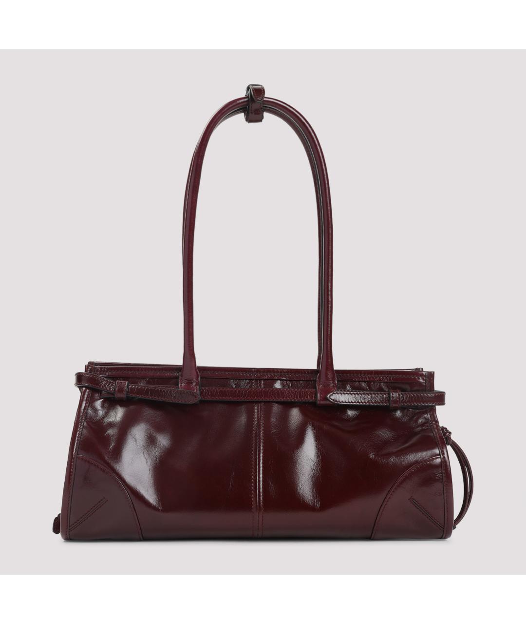 PRADA Бордовая кожаная сумка через плечо, фото 2