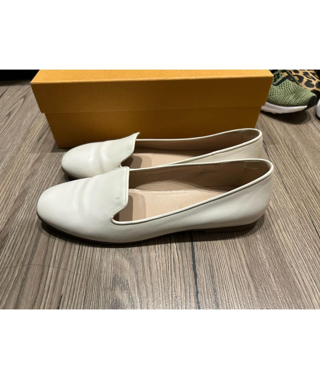 TOD'S Белые кожаные лоферы, фото 5