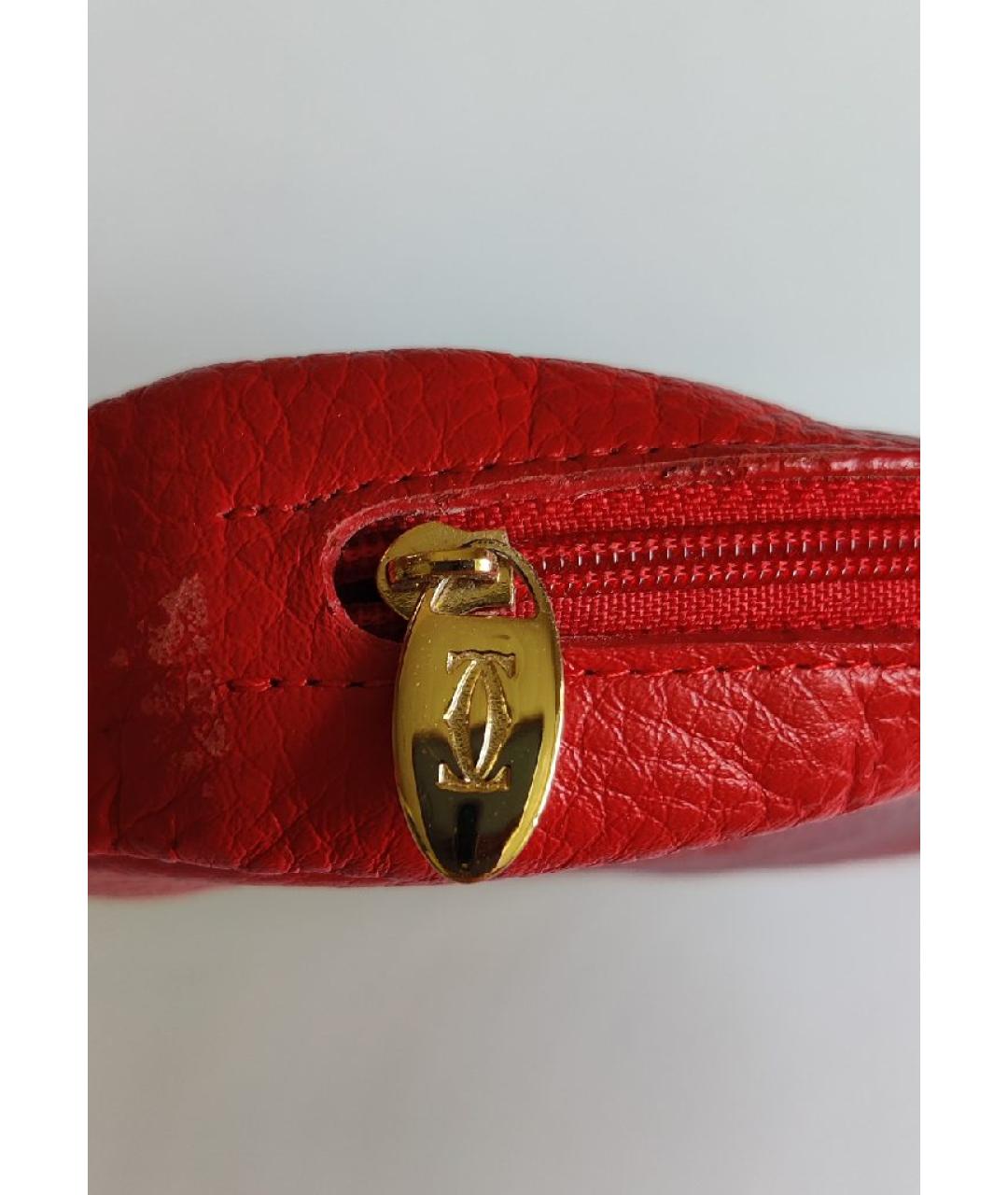 CARTIER Красный кожаный кошелек, фото 7