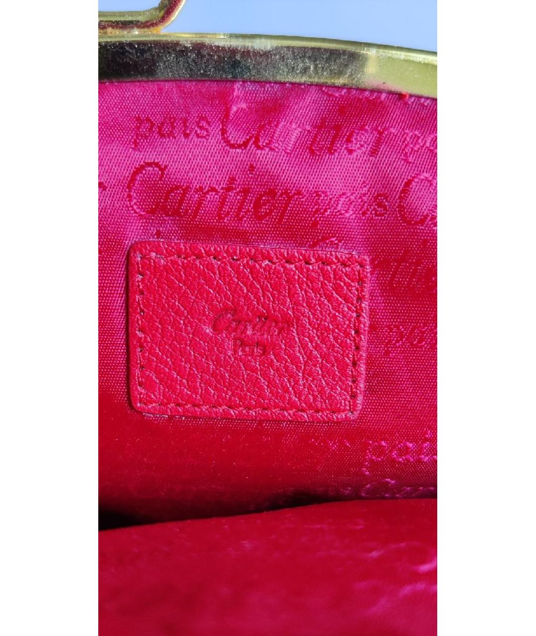 CARTIER Красный кожаный кошелек, фото 8