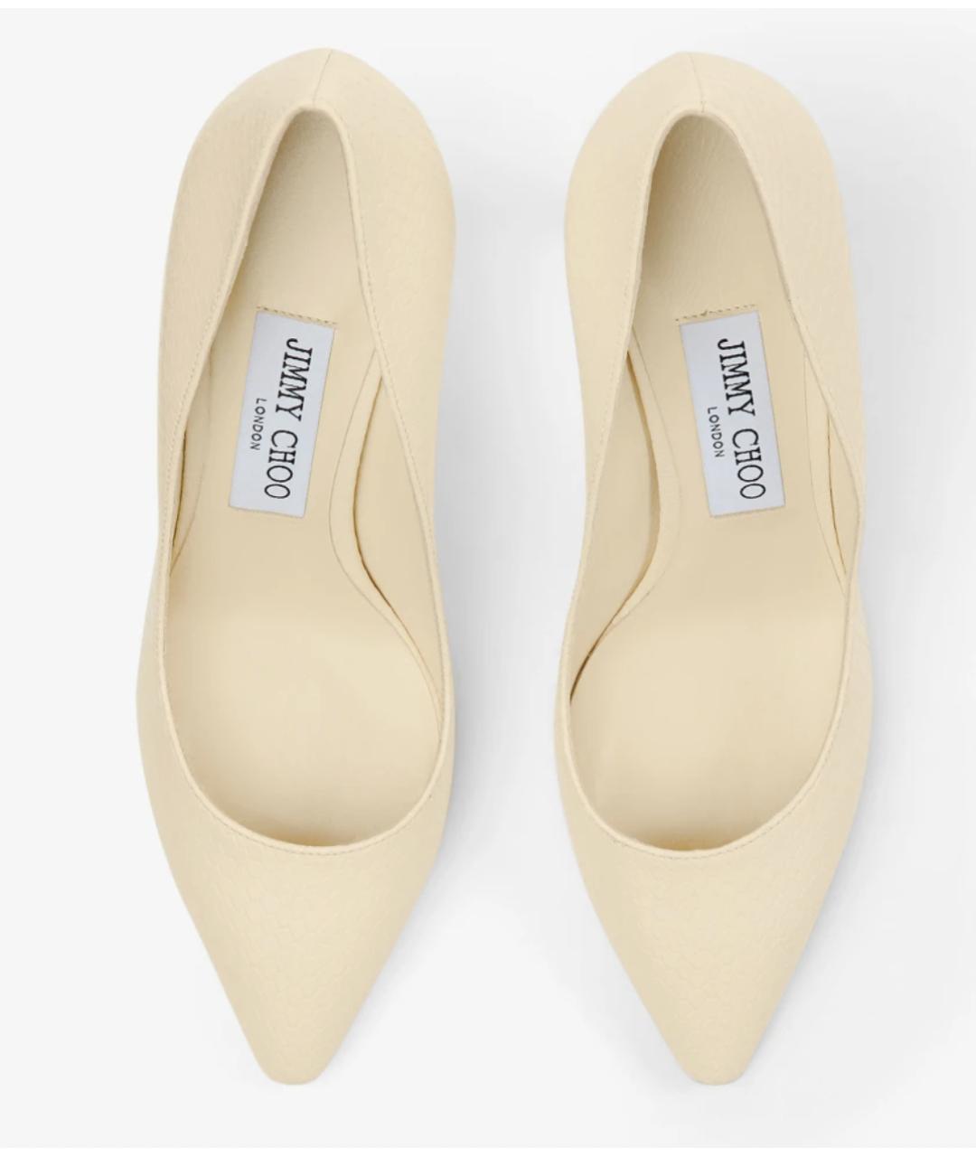 JIMMY CHOO Бежевые кожаные туфли, фото 4