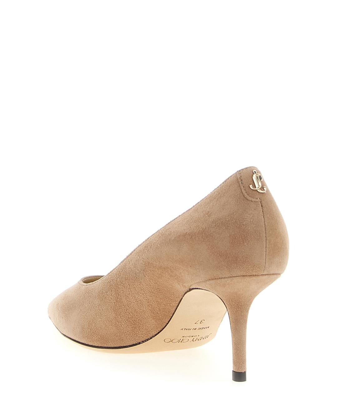 JIMMY CHOO Бежевые замшевые туфли, фото 3