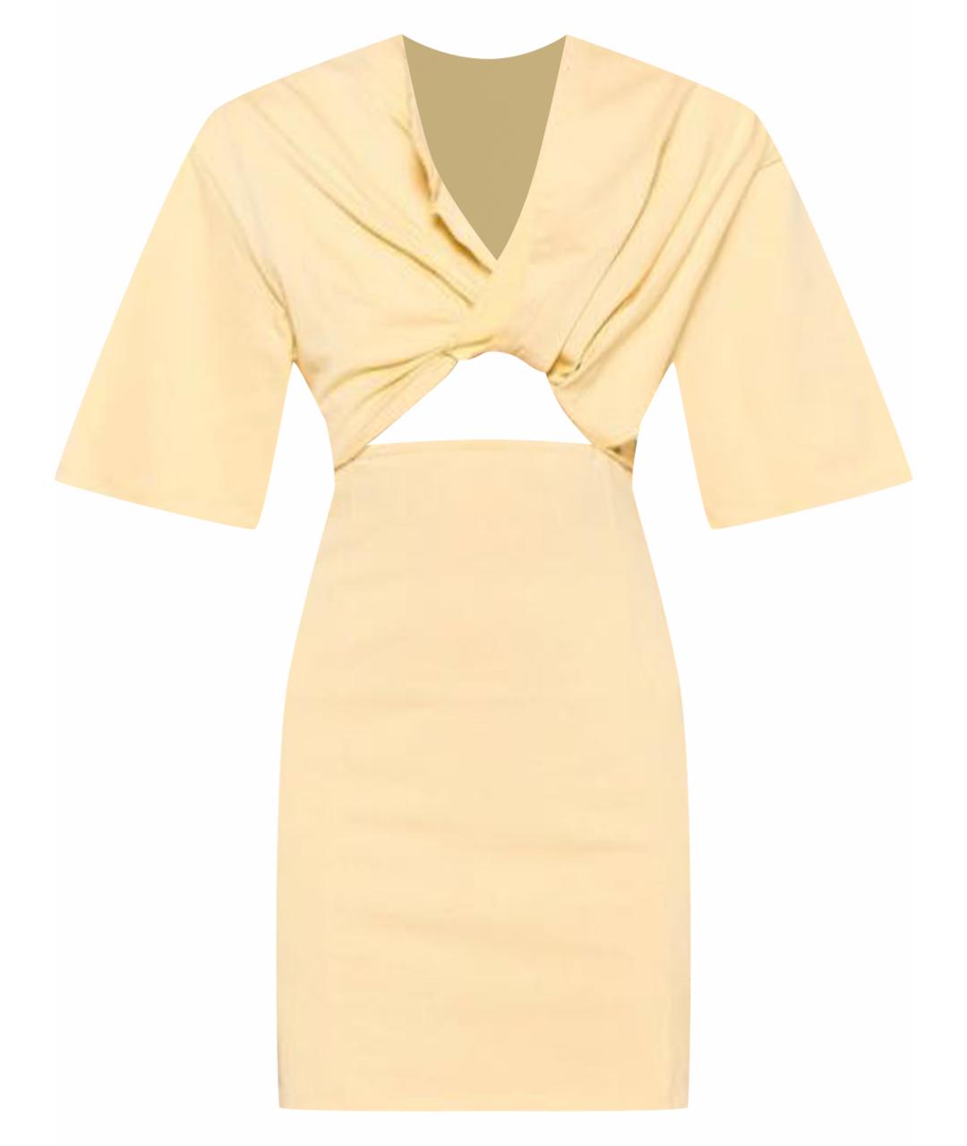 JACQUEMUS Желтое хлопковое повседневное платье, фото 1