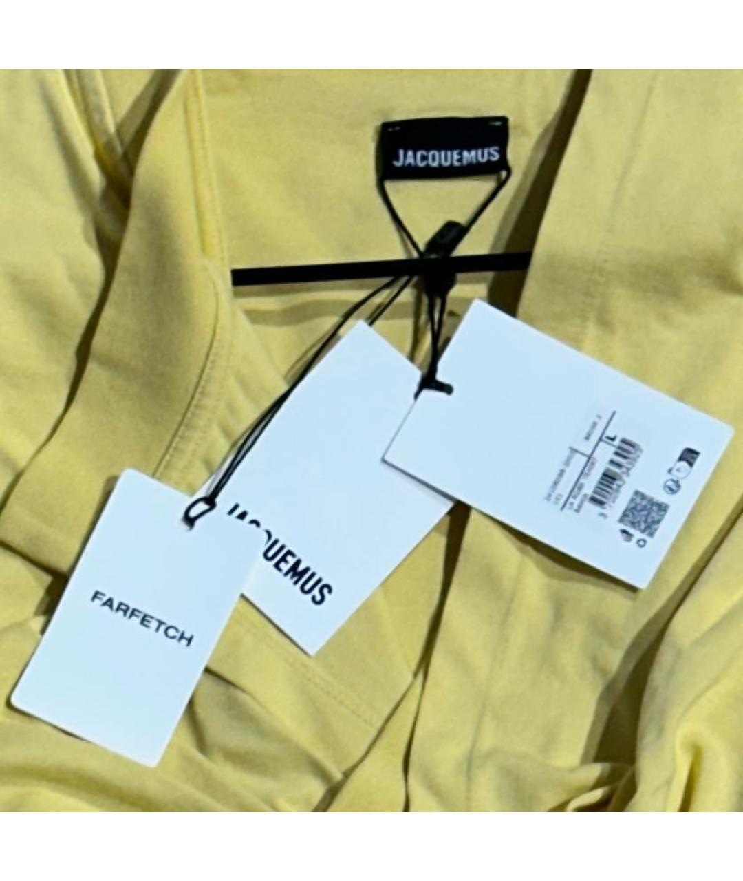 JACQUEMUS Желтое хлопковое повседневное платье, фото 5