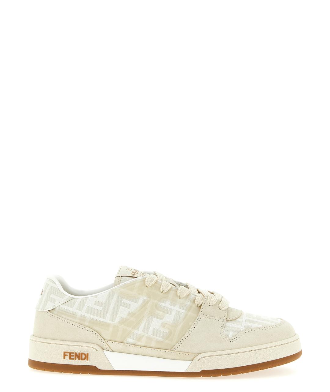 FENDI Бежевые низкие кроссовки / кеды, фото 1