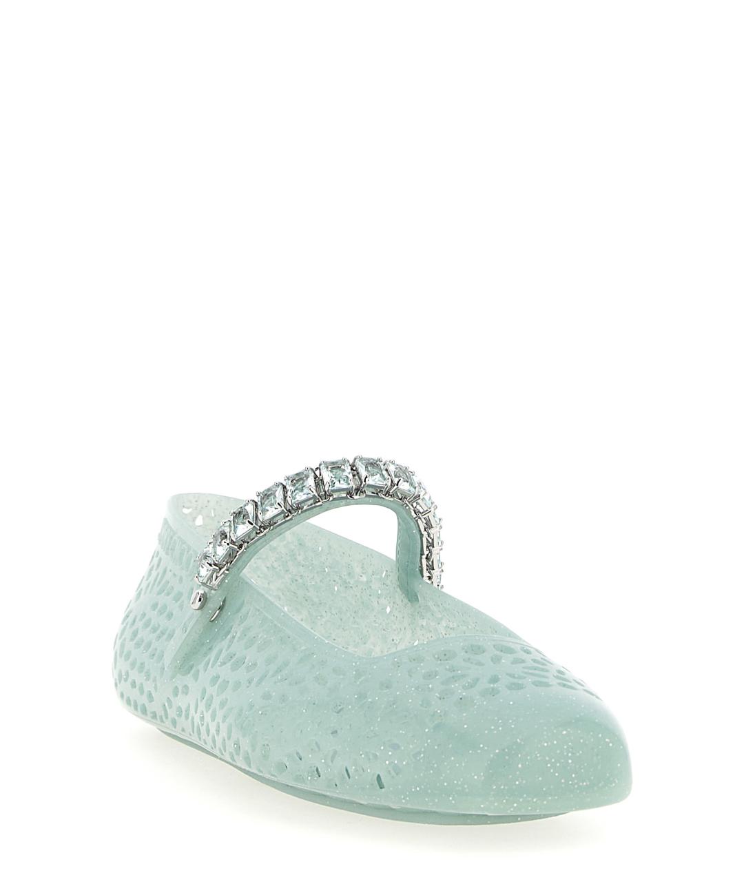 JIMMY CHOO Бирюзовые резиновые балетки, фото 2
