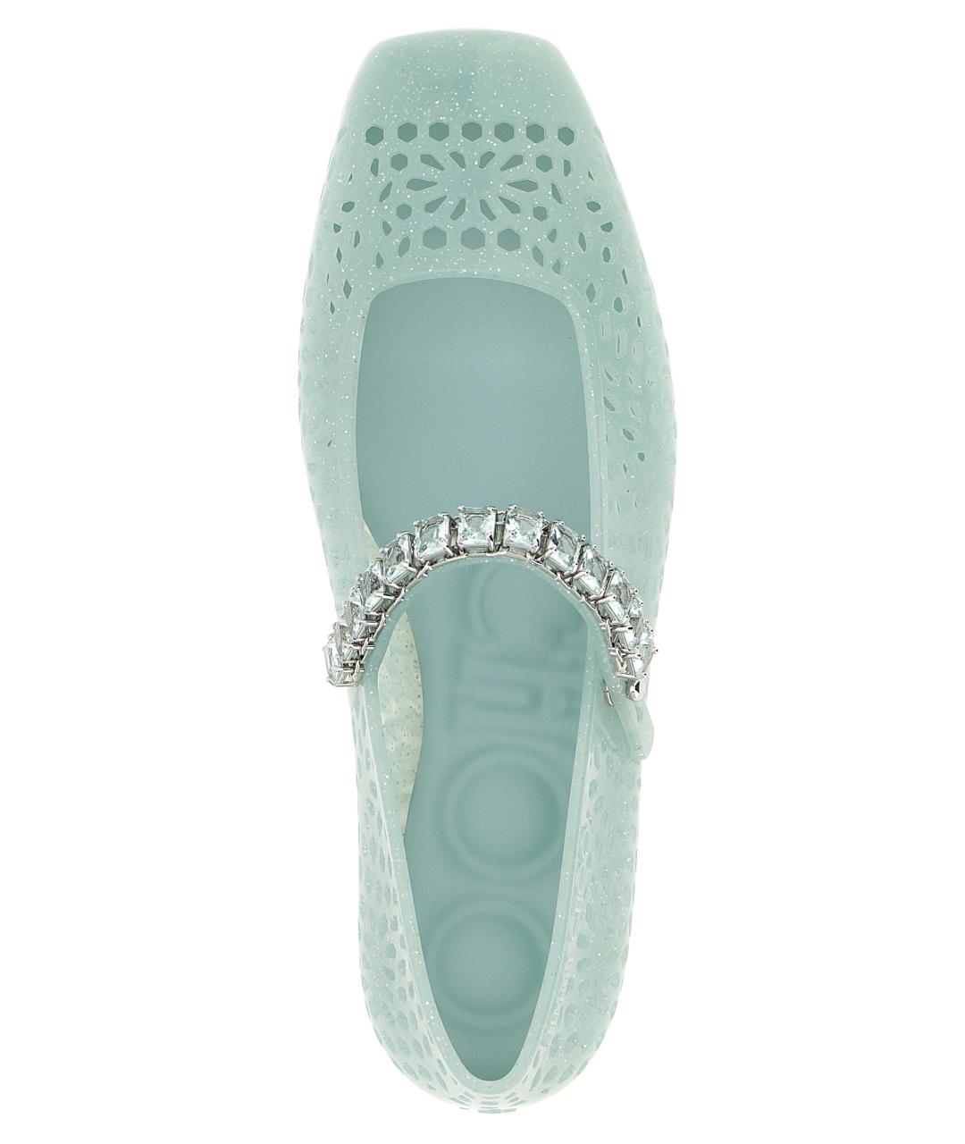 JIMMY CHOO Бирюзовые резиновые балетки, фото 4