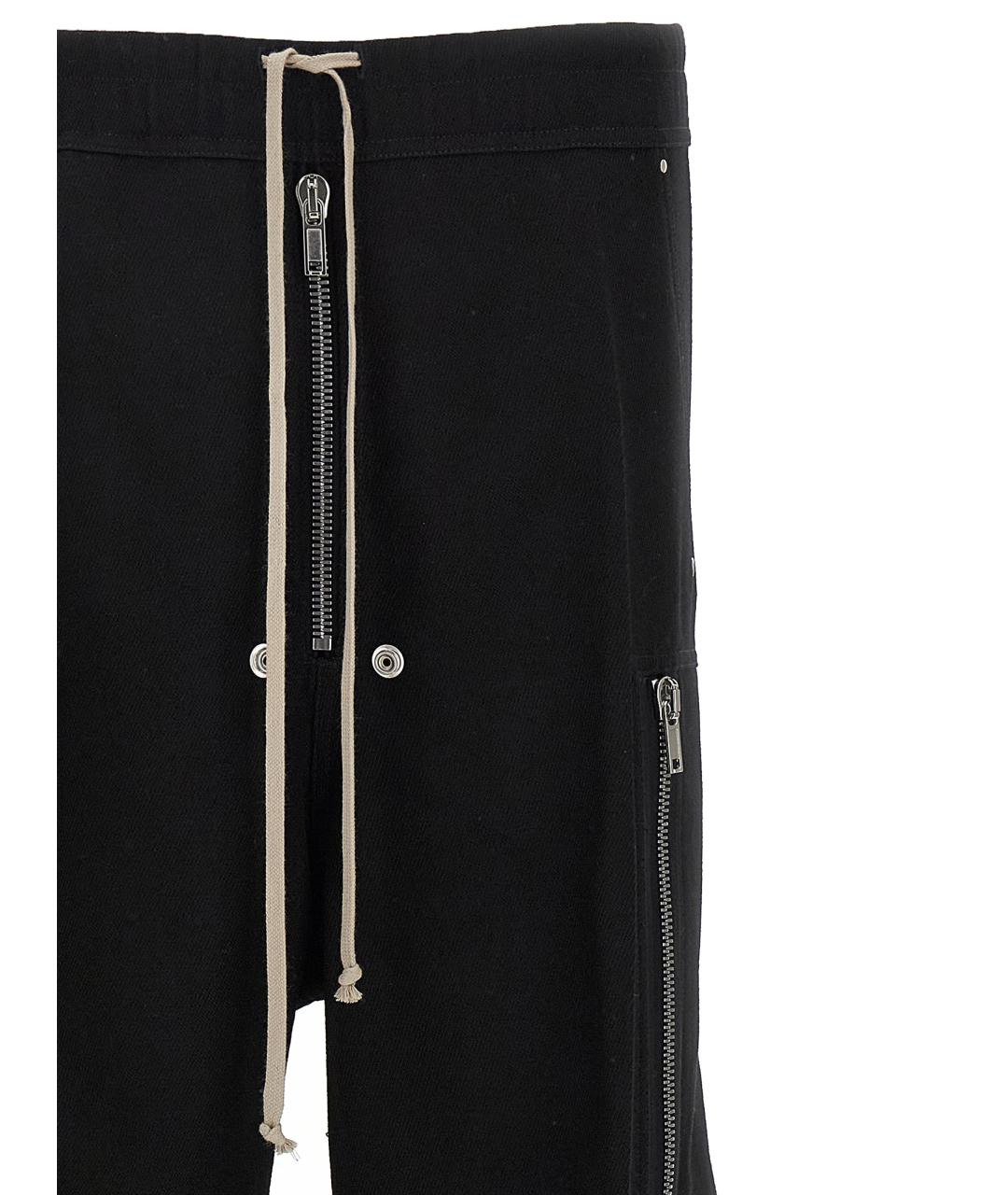RICK OWENS Черные шерстяные повседневные брюки, фото 3