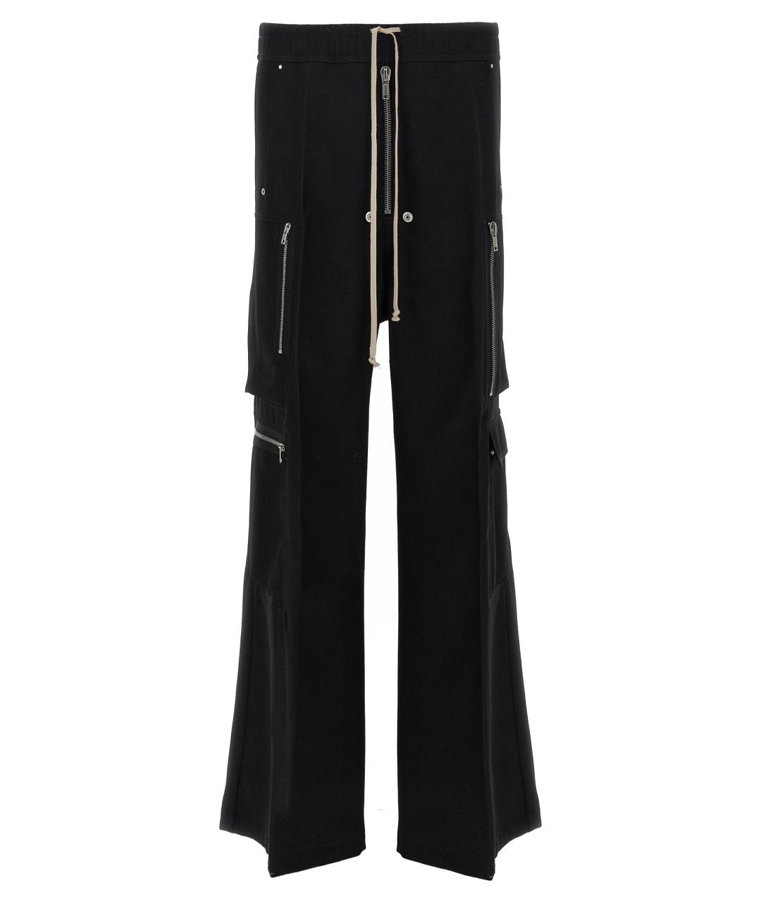 RICK OWENS Черные шерстяные повседневные брюки, фото 1
