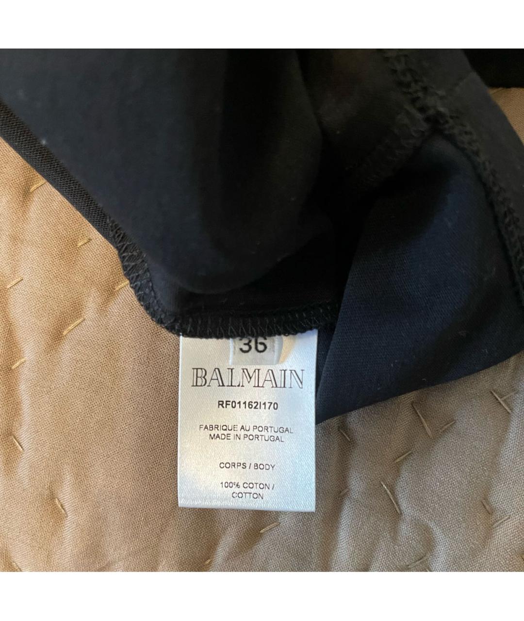 BALMAIN Черная хлопковая майка, фото 3