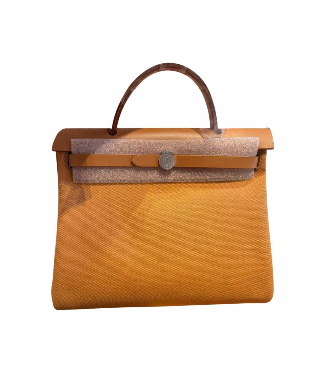 HERMES Горчичная кожаная сумка через плечо, фото 1